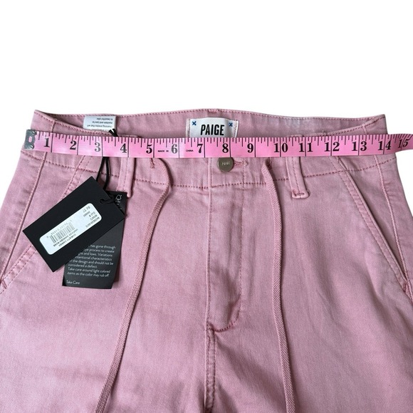 PAIGE Women's Christy Cargo Tapered High Rise Cuffed in Vintage Garden Rose‎ 27 - Picture 7 of 12